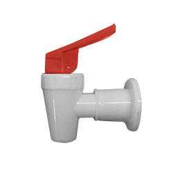Valvula tipo grifo para bebedero de agua con botellon plastica roja