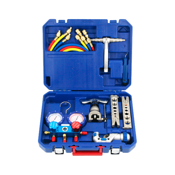 Manometro completo R-410A R-404A R-22 con cortatubo abocinador y expansor RGC